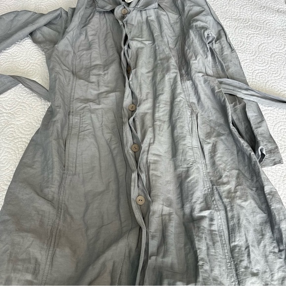 Eileen Fisher Light Gray Long Sleeve Coat - Picture 7 of 12